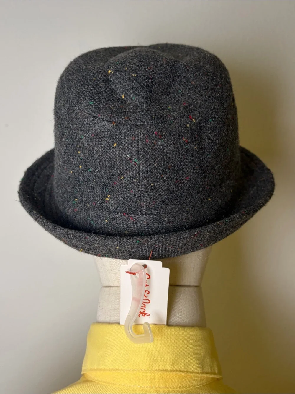 NWT Cat & Jack Boys Dark Grey Speckled Tweed Fedora Hat Size 2T-5T